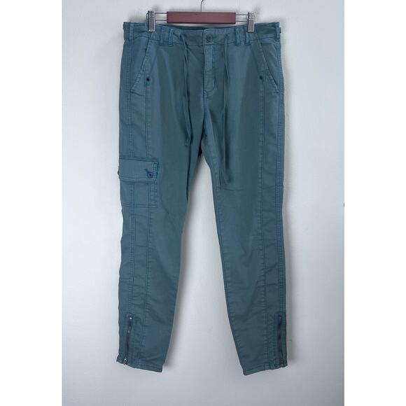 Sundance Sage Green Cargo Pants Size 6 Pull String Boho Cottage Casual Outdoor - Picture 1 of 8